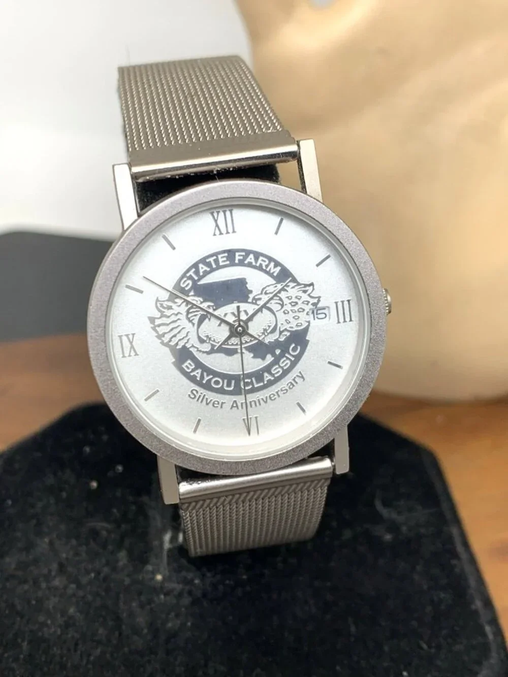State Farm Bayou Classic Silver Anniversary Vintage 1998 Watch Quartz Steel 33mm
